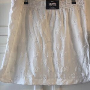Disney White Minnie Mouse Embroidered Skort